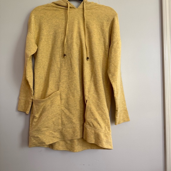 Soft Surroundings Heather Yellow "Soho Pullover" Hoodie Sweatshirt Tunic Size Sm - Picture 3 of 14